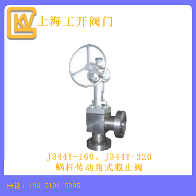 J344Y-160、J344Y-320蜗杆传动角式截止阀