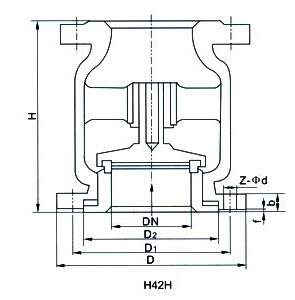 H42H -16 25C铸钢立式止回阀