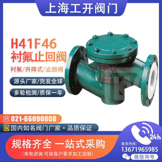 H41F46-10 16 C衬氟升降式止回阀