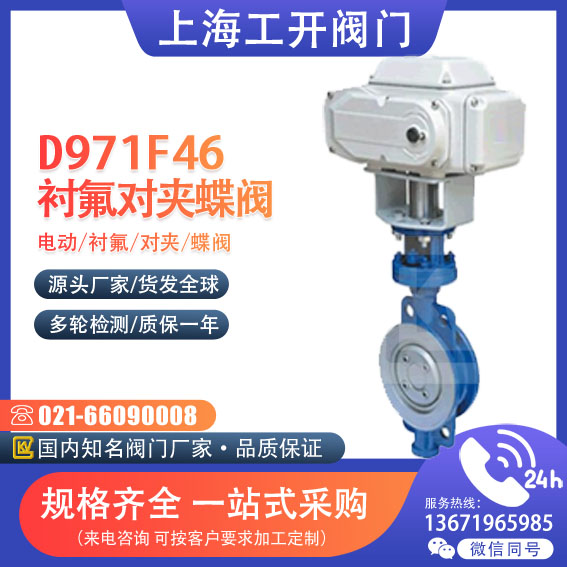 D971F46-10 16C电动衬氟对夹蝶阀